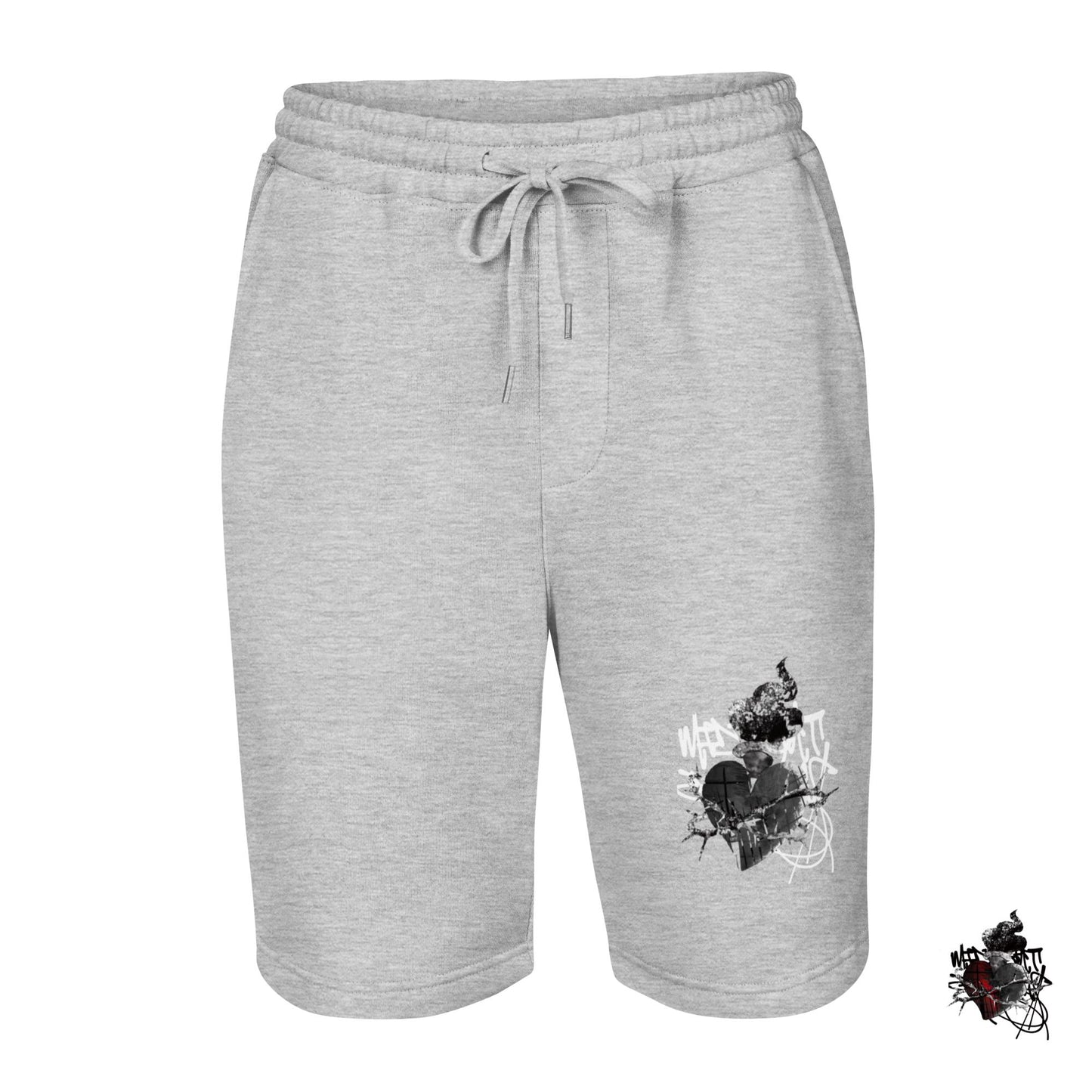 Eternal Flame Heart Shorts w Pockets by Midnight Dreams