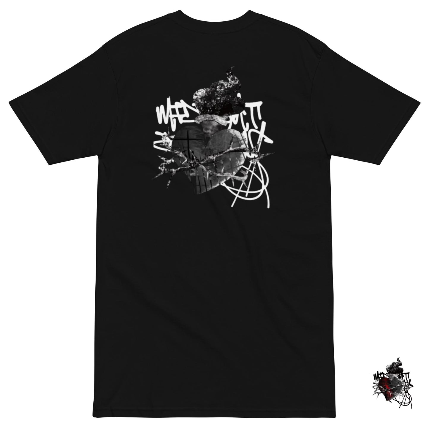 Eternal Flame Heart T-shirt by Midnight Dreams (Black on White)