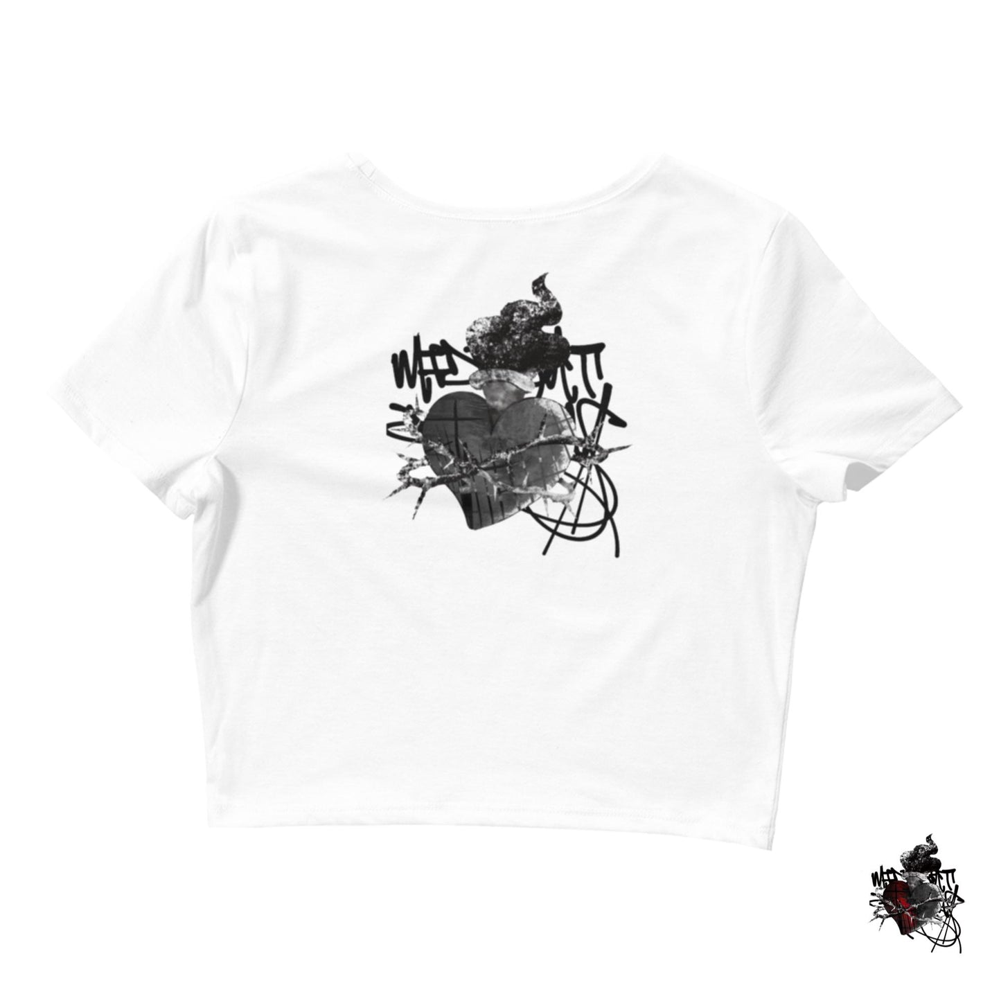 OG Midnight Dreams Crop Top T-Shirt (White/Olive)