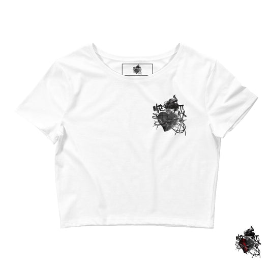 OG Midnight Dreams Crop Top T-Shirt (White/Olive)
